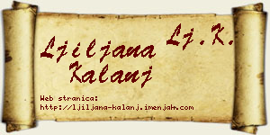 Ljiljana Kalanj vizit kartica